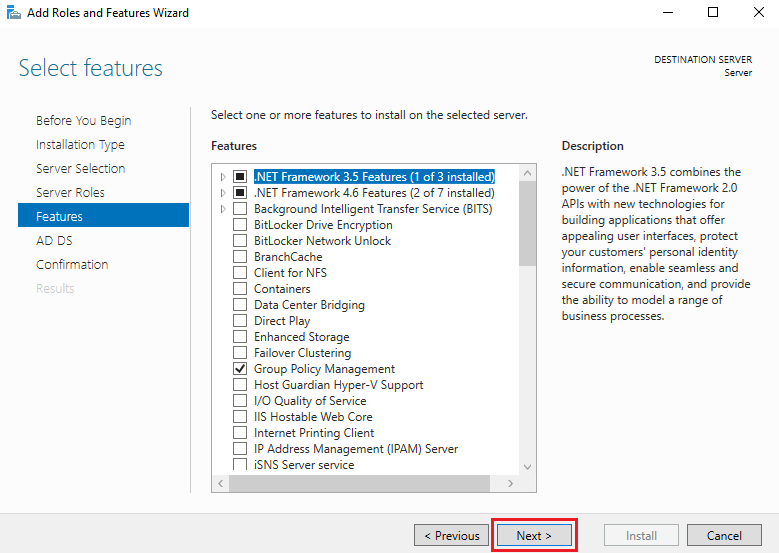 انتخاب Feature