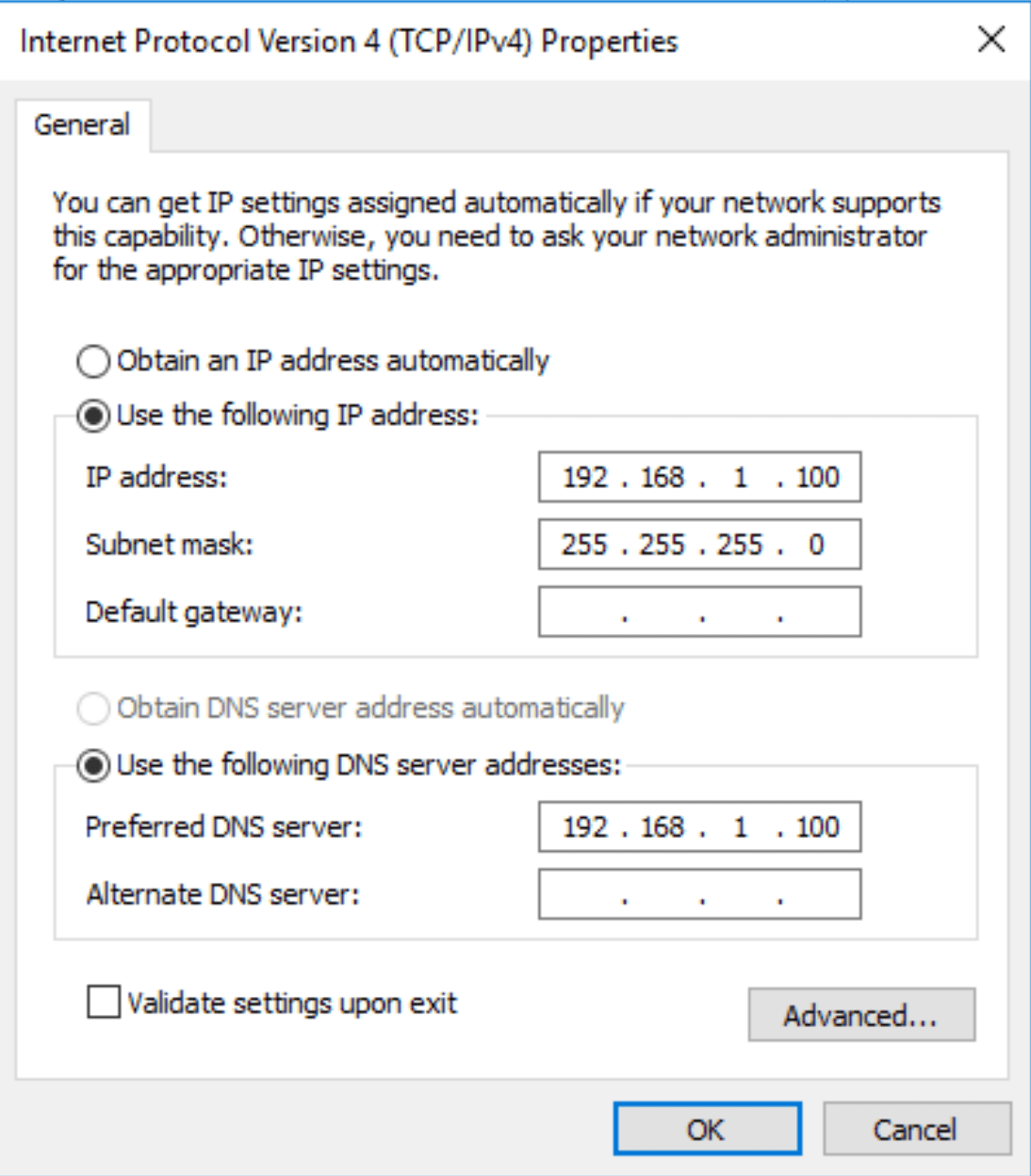 تنظیمات IP 