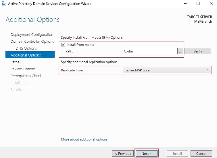 Additional Options