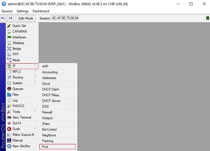 منوی DHCP Pool