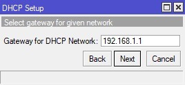 انتخاب Default Gateway