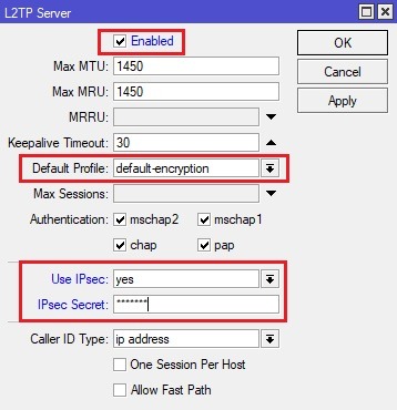 فعالسازی L2TP