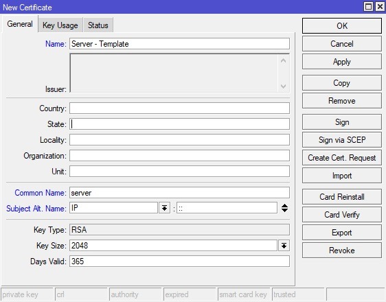 ایجاد Server CA
