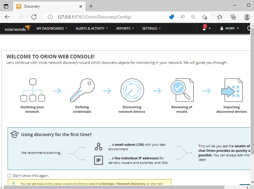 کنسول مدیریتی solarwinds