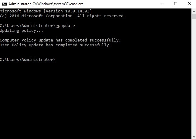 دستور gpupdate