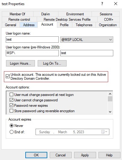 unlock حساب کاربری