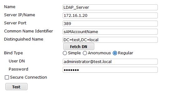 تنظیمات LDAP