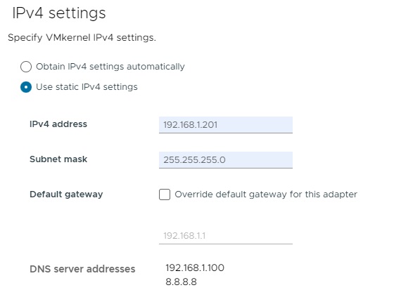 تنظیمات IPv4