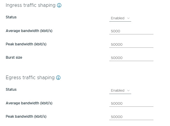 تنظیمات Traffic Shaping